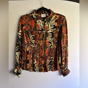 Chico’s Silk Long Sleeve Button Down Size 0